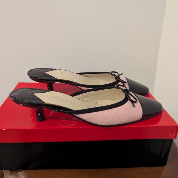 Edison Quilted Cap-Toe Mules NWT - Picture 2 of 8